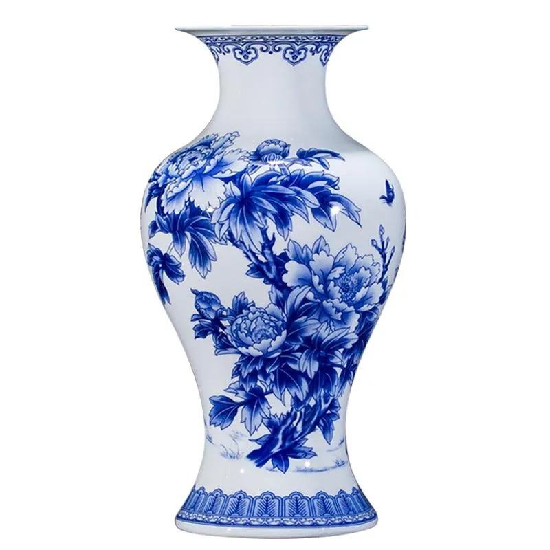 A blue-and-white porcelain vase