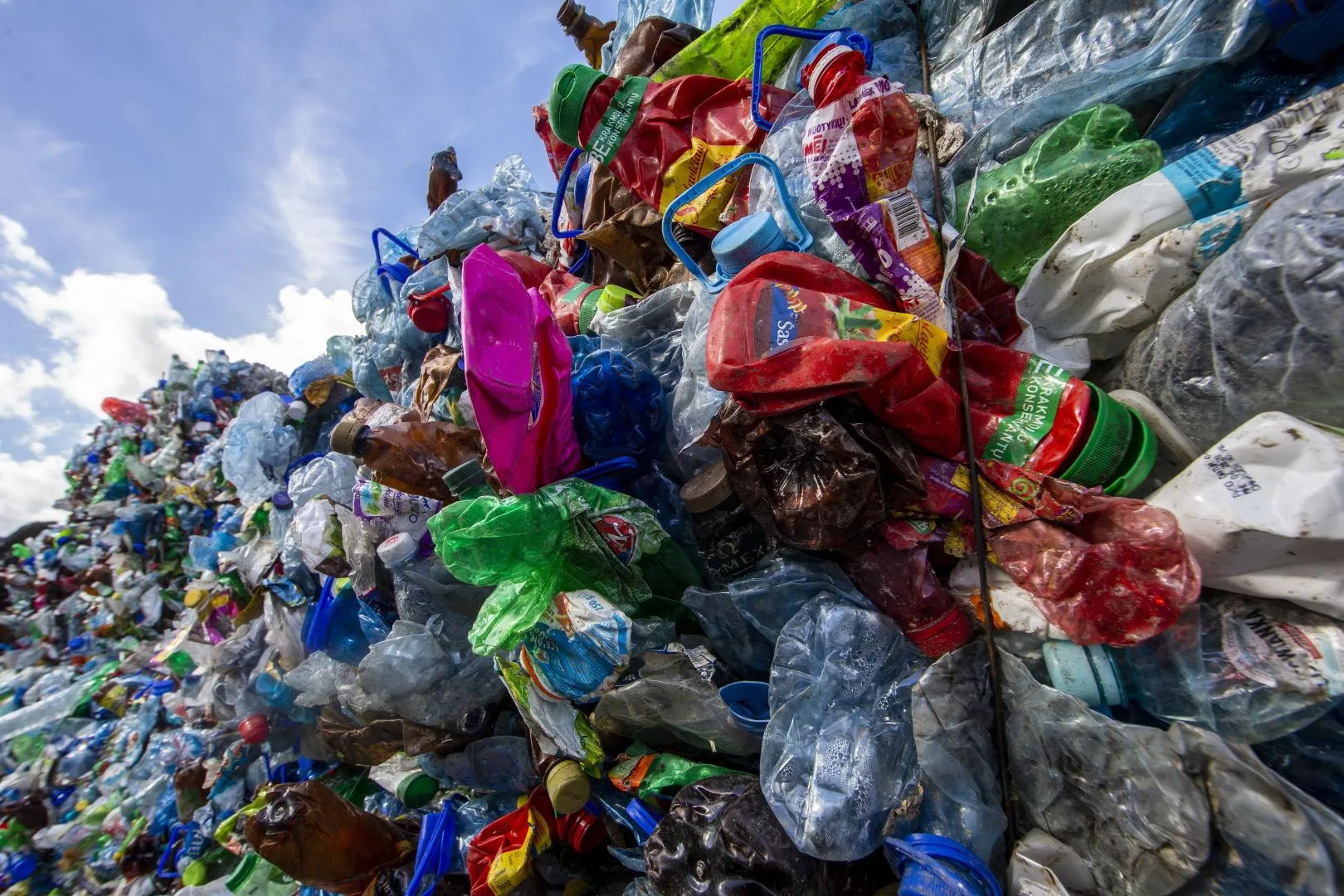 A pile of colorful plastic waste